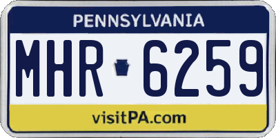 PA license plate MHR6259