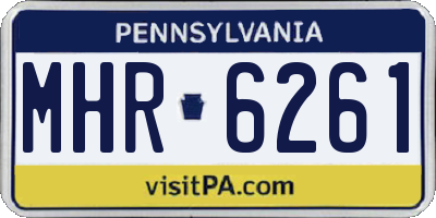 PA license plate MHR6261