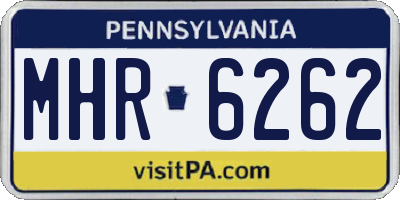 PA license plate MHR6262