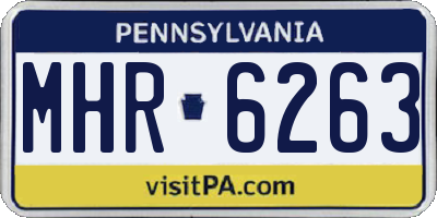 PA license plate MHR6263