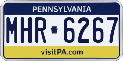 PA license plate MHR6267