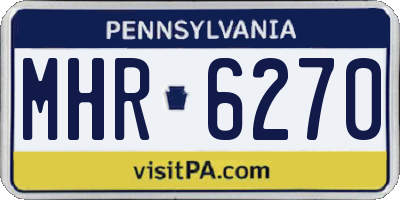 PA license plate MHR6270
