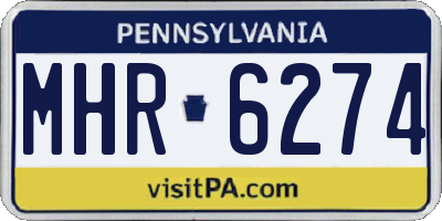PA license plate MHR6274
