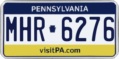 PA license plate MHR6276