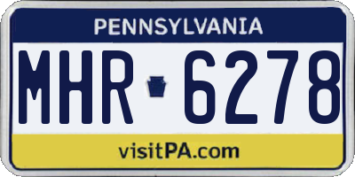 PA license plate MHR6278
