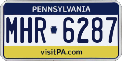 PA license plate MHR6287
