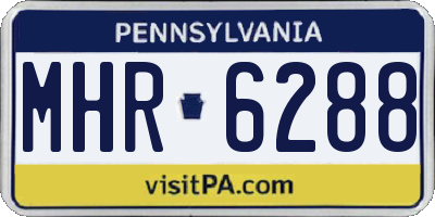 PA license plate MHR6288