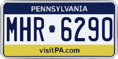 PA license plate MHR6290