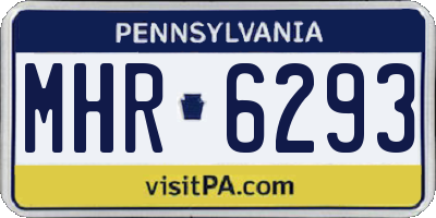 PA license plate MHR6293