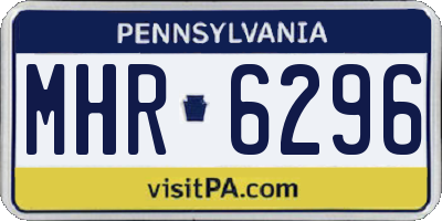 PA license plate MHR6296