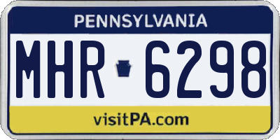 PA license plate MHR6298