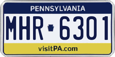 PA license plate MHR6301