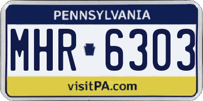 PA license plate MHR6303