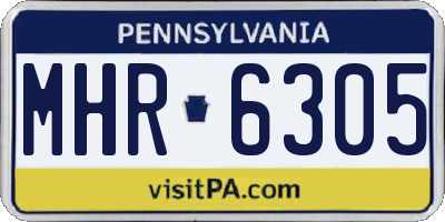 PA license plate MHR6305