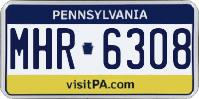 PA license plate MHR6308