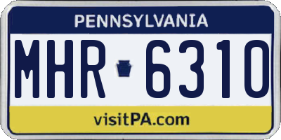 PA license plate MHR6310
