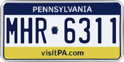 PA license plate MHR6311