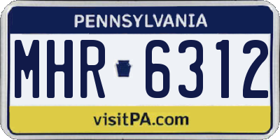 PA license plate MHR6312