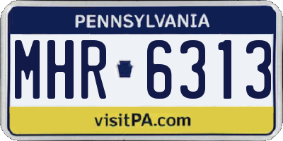 PA license plate MHR6313