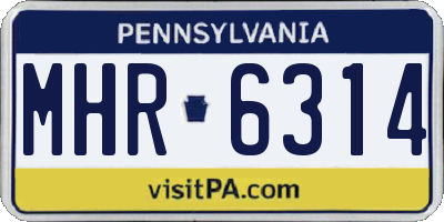 PA license plate MHR6314