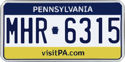 PA license plate MHR6315