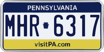 PA license plate MHR6317