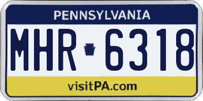 PA license plate MHR6318