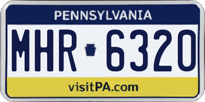 PA license plate MHR6320