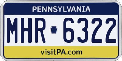 PA license plate MHR6322