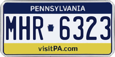 PA license plate MHR6323