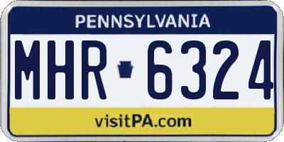 PA license plate MHR6324