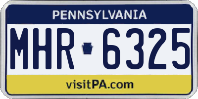 PA license plate MHR6325
