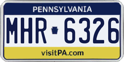 PA license plate MHR6326