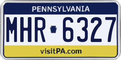 PA license plate MHR6327