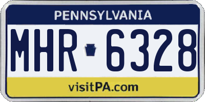 PA license plate MHR6328