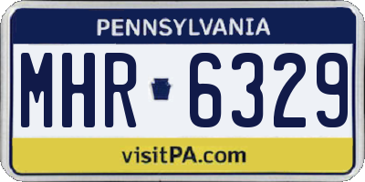 PA license plate MHR6329