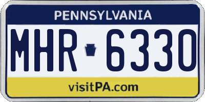 PA license plate MHR6330