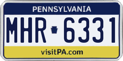 PA license plate MHR6331