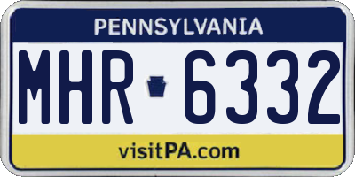 PA license plate MHR6332