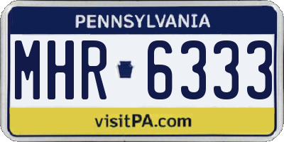 PA license plate MHR6333
