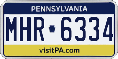 PA license plate MHR6334