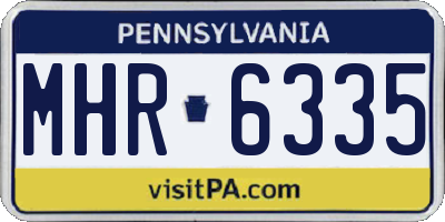 PA license plate MHR6335