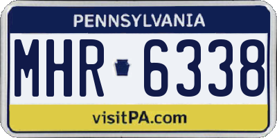 PA license plate MHR6338