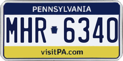 PA license plate MHR6340