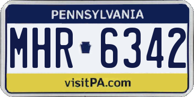 PA license plate MHR6342