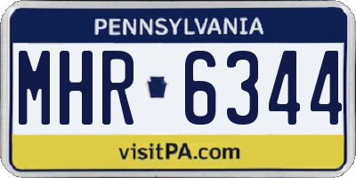 PA license plate MHR6344