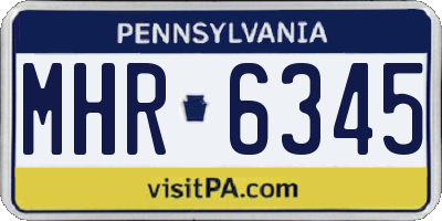 PA license plate MHR6345