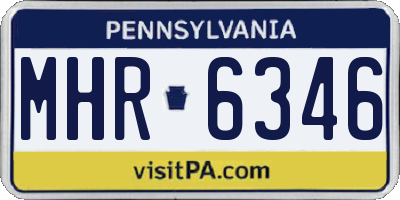 PA license plate MHR6346
