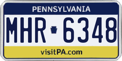 PA license plate MHR6348