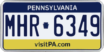 PA license plate MHR6349